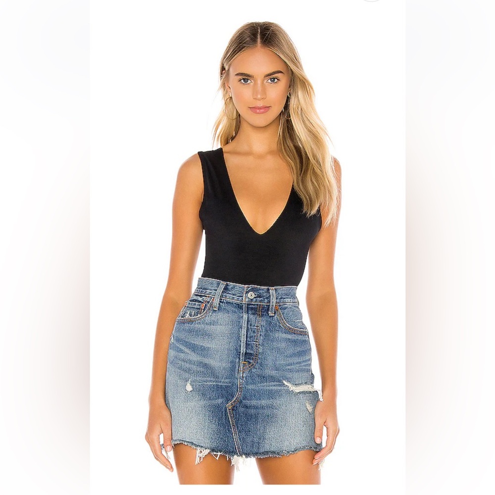 Free People Keep It Sleek Bodysuit in Black M